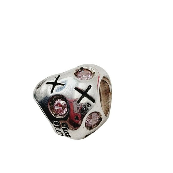 Chamilia Swarovski 2010 Ltd Edition XOXO Heart Charm Bead 925 Sterling Silver - Picture 4 of 8